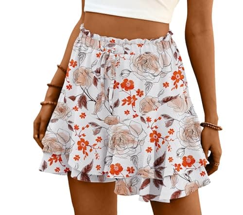 Lepunuo Athletic Shorts for Women Summer Flowy Skorts High Waisted Skort - Image 1