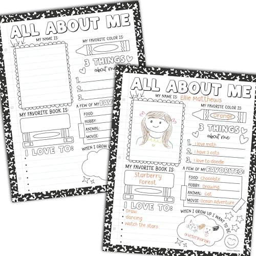 Hadley Designs All About Me Posters Elementary - 20 Star Student Poster, All About Me Posters Preschool & Kindergarten Must Haves, Star of The Week Poster Elementary Classroom Decor, Teacher Supplies - Image 1