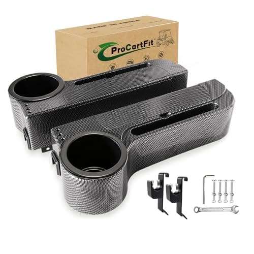 ProCartFit 4th Gen Upgrade Golf Cart Rear Seat Armrest with Cup Holder, UV-Proof Golf Cart Accessories for EZGO, Club Car, Yamaha, All-in-One Arm Rest Fit 1"/1.25" Square Tube, No Drilling - Image 1