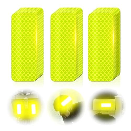 Cosygo Super Reflection 20 Pcs Reflective Stickers, 3.15" X 1.18" Fluorescent Yellow-Green Outdoor Waterproof Reflective Tape for Cars Trailer Truck Bike Motorcycle Helmet Clothing