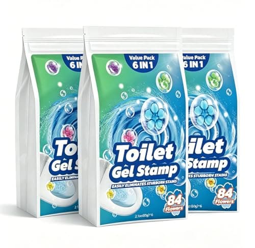 Gihen 84 Flowers Toilet Cleaner Gel Stamps- (6 in 1) Air Freshener, Effective Deodorizer, Long Lasting Fragrance for Bathroom, Toilet Bowl