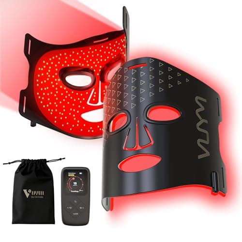 Red Light Therapy Mask: 292 LEDs High Energy Professional Infrared Red Light Therapy Device for Face Led Lighting Facial Mask Replace Photon Rejuvenation - Black Bag - Image 1