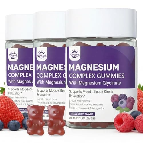 Magnesium Calm Gummies 300mg - 4-in-1 Magnesium Glycinate, Citrate, Malate & Taurate with Ashwagandha, L-Theanine & Lemon Balm|180 Gummies - Image 1