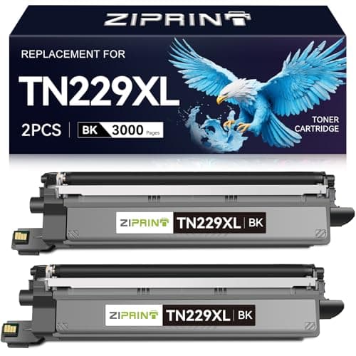ZIPRINT TN229XL Black Toner Cartridges Compatible Replacement for Brother MFC-L3780CDW Toner Cartridges MFC-L3720CDW HL-L3280CDW HL-L3220CDW HL-L3300CDW HL-L3295CDW Printer (TN229XL Black 2 Pack) - Image 1