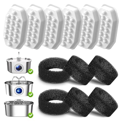 6 Count Replacement Filters for 3.2L/108oz Automatic Pet Water Fountain, Cat Fountain Filter Accessories for Clean Drinking Water - Image 1