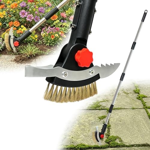 VITAINTE 3 in 1 Crack Weeder Tool Long Handle - Heavy Duty Crevice Weeding Tool Stainless Steel Weed Remover & Moss Scraper for Driveway, Patio, Pavers, Sidewalk (59" Adjustable) - Image 1