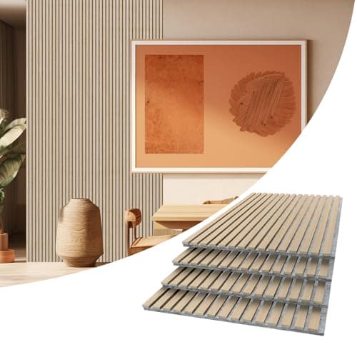 AKUMAX 4 Pack Acoustic Panels,Wood Slat for Wall and Ceiling-Art Acoustic Foam Panels 96x24Inches 3D Wall Panels High Density Sound Dampening Panels (Classic Oak, 4pcs-24in*48in) - Image 1