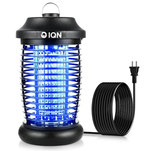 Bug Zapper Outdoor, Plug-in Electric Mosquito Fly Zapper, 15W Light & 4200V Grid, On/Off Switch, Mosquito Traps & Killer for Home, Kitchen, Patio, Backyard and More (Black) - Image 1