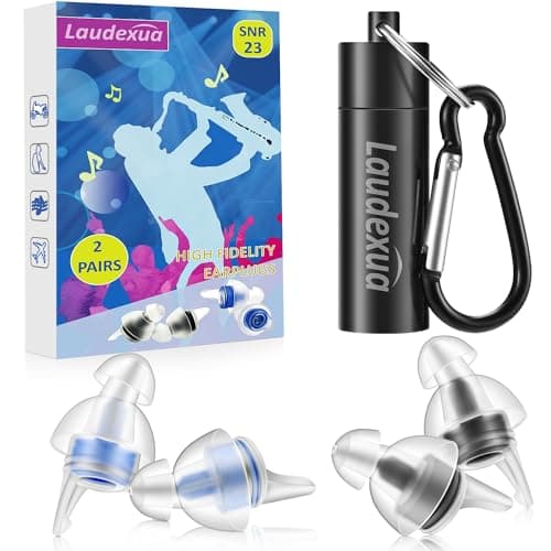Laudexua High Fidelity Concert Ear Plugs, 2 Pairs Ear Protection Musician Earplugs for Concerts, Music Festival, Motorcycle, and Other Noise Reduction Events - Image 1