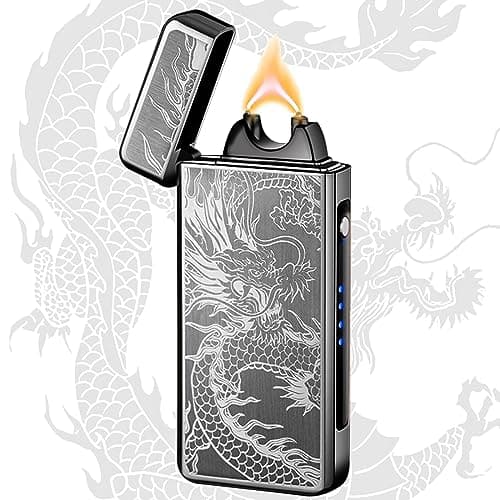 TIKIUKI Dragon Lighter Electric Lighters Rechargeable Windproof Flameless Plasma Arc Lighter Luxury Metal Cool Lighters,lighters for Candle,Incense Stick - Image 1