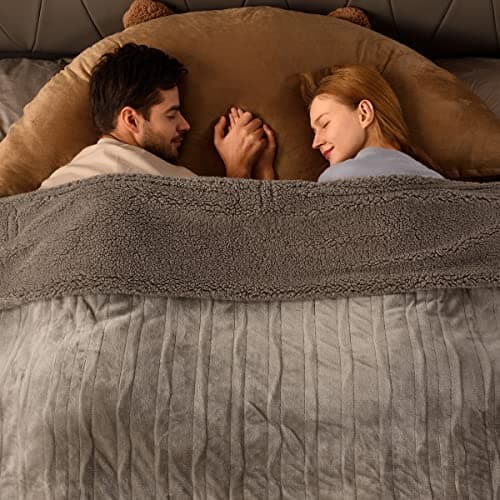 Bearhug Electric Blanket King Size 100" x 90", Dual Controller Heated Blanket, Velvet & Sherpa, 10-Heat Levels & 1-12H Auto Off, Over-Heat Protect, ETL, Machine Washable - Image 1