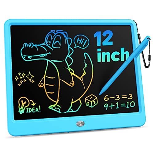 KOKODI 12 Inch LCD Writing Tablet with Anti-Lost Stylus, Erasable Doodle Board Colorful Toddler Drawing Pad, Car Travel School Games Toys for 3 4 5 6 7 8 Kids, Birthday Gift for Girls Boys Adults Blue - Image 1
