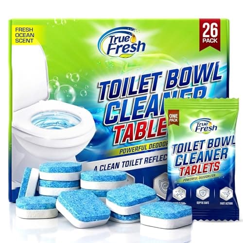True Fresh Toilet Bowl Cleaner Tablets 26 Pack Deodorizer & Septic Safe Deep Cleaning, Odor Eliminator, Stain Remover for Long-Lasting Freshness Fresh Ocean Scent - Image 1