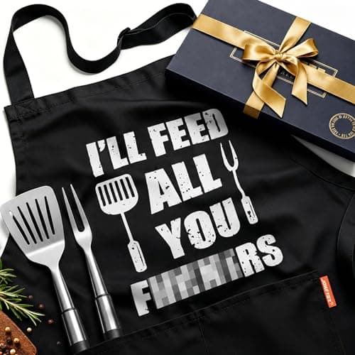 JDNFYGX Funny Cooking Aprons for Mom – Mothers Day Gifts for Mom Wife | Unique Kitchen Chef Apron with Pockets | Anniversary Birthday Gifts for Men & Women - Image 1