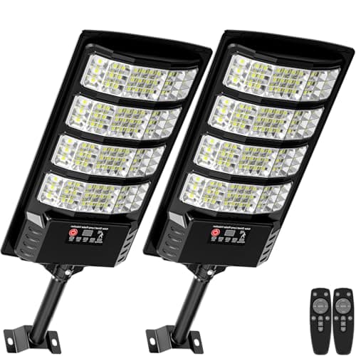 Vipzon Solar Lights Outdoor, 2 Pack Motion Sensor Outdoor Lights Waterproof, Solar Flood Lights Outdoor with Remote, Dusk to Dawn Solar Outdoor Lights for Yard Patio Garage Garden Security Lighting - Image 1