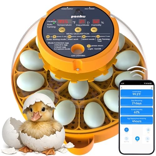 16 Duck Eggs Incubator with App Control, Chicken Incubators for Hatching Eggs with Humidity Control, Small Incubator for Holding Extra Poultry Eggs with Custom Mode, Automatic Incubator for Beginner - Image 1