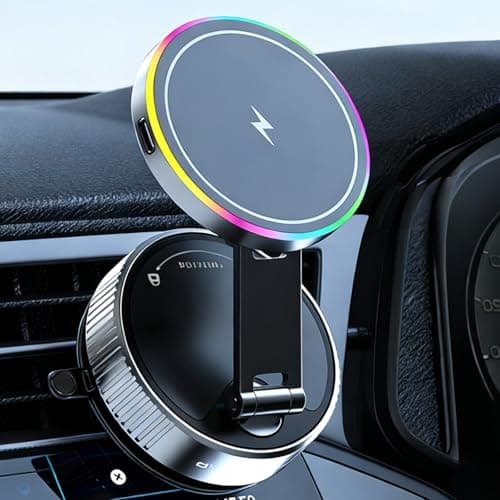 GEYUTHS Vacuum Magnetic Phone Charging Holder Mount 15W Fast Wireless Charger for Car Magsafe 360° Adjustable Phone Holder with Nano Gel Suction Cup for iPhone 12-17 Pro Max (K3) - Image 1