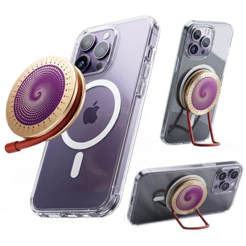 IMStick.PRO Multi-Functional Magnetic Phone Holder Fit for MagSafe Accessories, Cell Phone Stand Grip for iPhone 12-17, Phone Mount for Bike, Gym, Golf Cart, Airplane, Stroller (Purple)