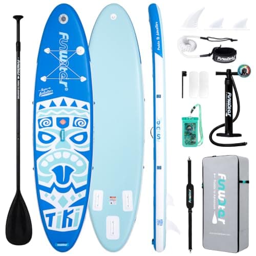 FunWater 10'6×33"×6" Inflatable Stand Up Paddle Board with Premium SUP Paddleboard Accessories, Wide Stable Anti-Slip EVA Deck,Paddle Boards for Adults & Youth of All Skill Levels - Image 1