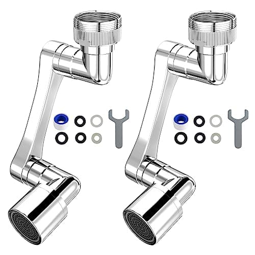 Longing Home 1080° Swivel Faucet Extender, Heavy Duty Rotating Sink Extension, Universal Swivel Multifunctional Robotic Arm, Rotating Splash Filter Extension Faucet Aerator for Kitchen Bathroom-2 Pcs - Image 1