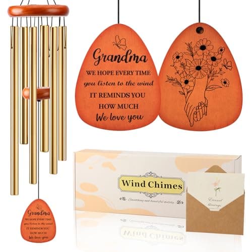 32" Wind Chimes Birthday Gifts for Grandma from Grandkids, Grandma Birthday Gifts, Grandma Gift Mothers Day, Gold - Image 1