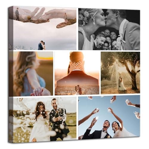 ZHIYYHAO Custom Canvas Prints with Your Photos Collage Framed Personalized Multi Pictures Canvas Wall Art for Living Room Bedroom Study room Home Decor (CF-2,16.00L''X16.00W) - Image 1