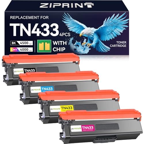 ZIPRINT TN433 Toner Cartridge Set 4-Color Compatible Replacement for Brother, TN433BK TN431 TN-433 TN-431 TN 433 TN 431 for MFC-L8900CDW, HL-L8360CDW, HL-L8360CDWT, HL-L8260CDW, MFC-L8610CDW - Image 1