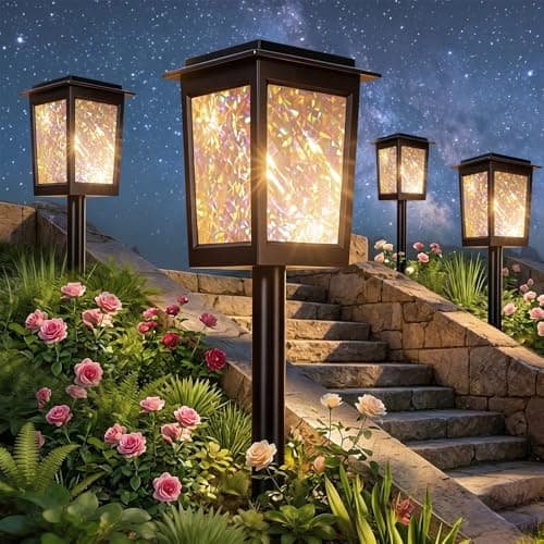Twinkle Solar Garden Lights 8Pack, LED Solar Lights Outdoor Waterproof, Pathway Light Solar Powered, Star Ambient Light Outdoor Decor for Patio Yard Walkway Pool Lawn Sidewalk Party Landscape Lighting - Image 1