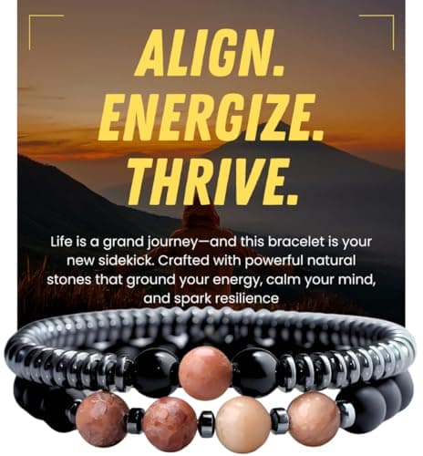 WestLuna Magnetic Hematite Bracelets for Women Men, Adjustable Pink Aventurine Black Obsidian Natural Stone Magnet Beaded Bracelets, Slimming Crystal Chakra Energy Bracelet Gift (Pink Aventurine, Small) - Image 1