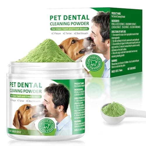 Dog Dental Powder,Dog Teeth Cleaning Powder,Dog Dental Cat Dental Care,Cat and Dog Teeth Cleaning,Canine Plaque Remover Helps Reduce Bad Breath,Improve Pet's Oral Cavity and Freshen Breath(80G) - Image 1