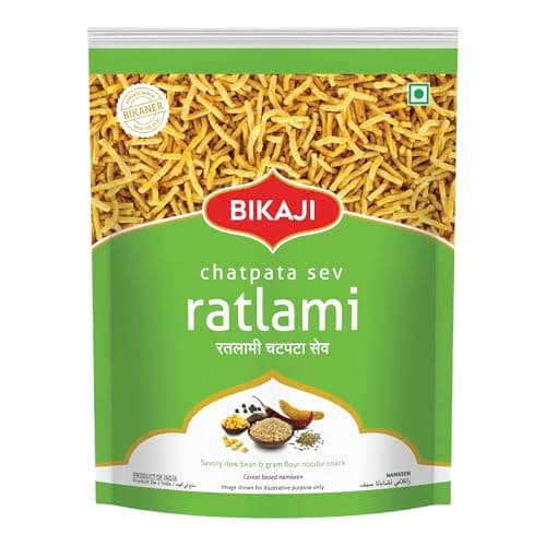Bikaji Aslee Bikaneri Ratlami Bhujia 14.11 oz (400g), Spicy Chatpata Sev Gathiya, Authentic Indian Namkeen Snack, Traditional Bikaner Recipe, Crunchy and Flavorful, Everyday Munching Tea-Time and Party Snack, Vegetarian Ready-to-Eat - Image 1