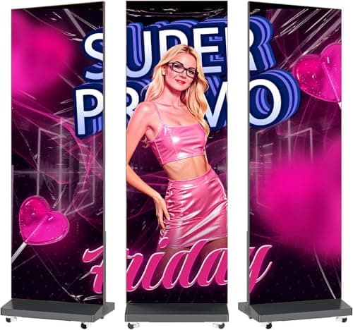 80″ P1.86 LED Digital Signage Flexible Spliceable Screen, Mobile Phone&Computer Software Remote Releasewith WiFi HDMI/USB Input Auto Media Player LED Full Poster Screen Black 1-Pack - Image 1