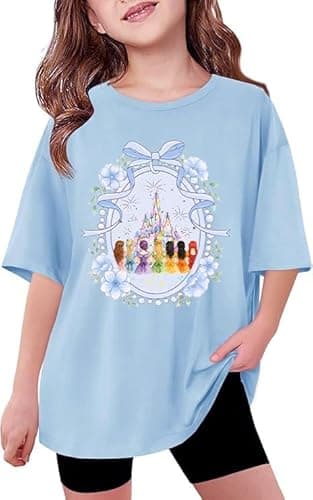 Magic Kingdom Shirts for Girls Oversized Magical Castle Princess T-Shirts Kids Family Vacation Trip Tee - Image 1
