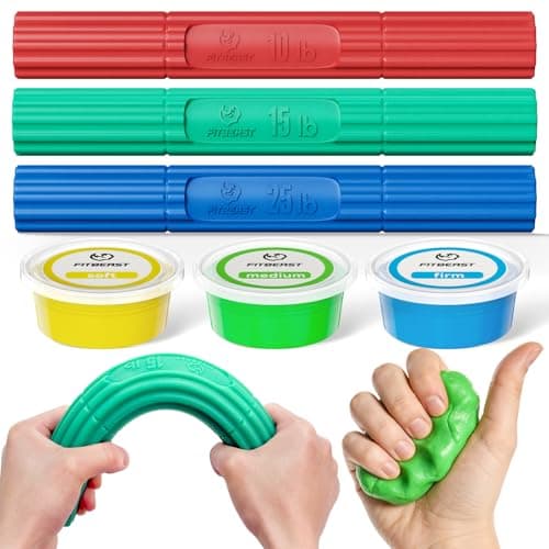 FitBeast Flex Therapy Bars and Therapy Putty Set, Hand Therapy and Grip Strength Training for Finger, Wrist & Forearm Exercise - Image 1