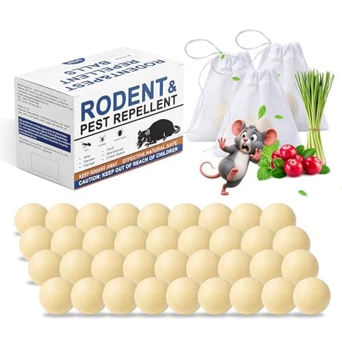 Junforbs Mouse Repellent Balls 36 Pack, Peppermint Rodent Repellent for Mice and Rats, Natural Mouse Deterrent Indoor Outdoor, Long Lasting Pest Control for Home, Garage, Basement, Attic, Car - Image 1