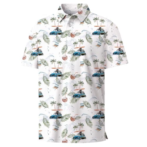 Rioofinx Hawaiian Shirt Dry Fit Moisture Wicking Funny Golf Tops Polo Shirts for Boys Aloha Printed Clothes School Uniform QC 7-8T