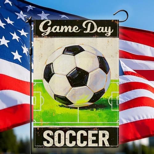 2026 World Cup Decorations USA Soccer Garden Flag, Game Day Summer Yard US Soccer Decor Garden Flags for Outside, 12x18 Inch Double Sided Outdoor Lawn Porch Party Sports World Cup Decorations Favors - Image 1