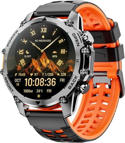 Hwagol Smart Watches for Men (Call/Notification),1.52''HD Military Smart Watch with Heart Rate/Sleep Monitor/Pedometer for Android and iOS,DIY Design Fitness Tracker,1 Pack with 2-Piece Look Set