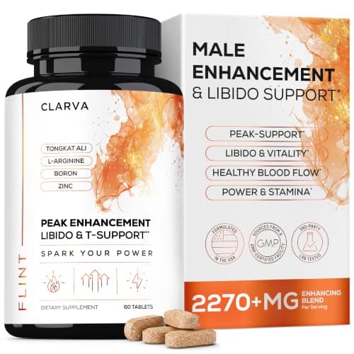 Mens Testosterone Booster & Libido Booster for Men - for Prime Strength, Energy & Vitality with Tongkat Ali, Maca, Zinc & Boron - Premium Mens Testosterone Supplement & Libido Complex - 60 Tablets - Image 1