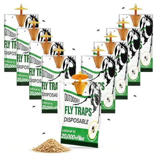 9 Pack Fly Traps Outdoor Hanging Add Water - Portable Fly Catcher Outdoor Flying Insect Trap Fly Traps for Ranch/Barn/Patio/Campsite/Trash - Image 1