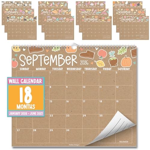 2026 Calendar Wall - 2026 Wall Calendar Large, 18-Month Hanging Calendars for School, Home & Office, Academic Monthly Calendar from January 2026 to June 2027, Back to School Teacher Gifts - Image 1