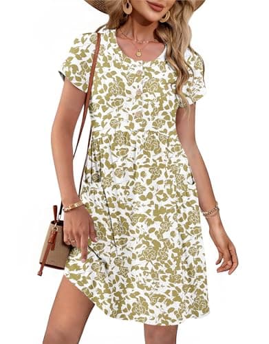 MOLERANI Summer Dresses for Women 2026 Casual Crew Neck Sundresses Short Sleeve Fashion Beach Vacation Dress with Pockets - Image 1