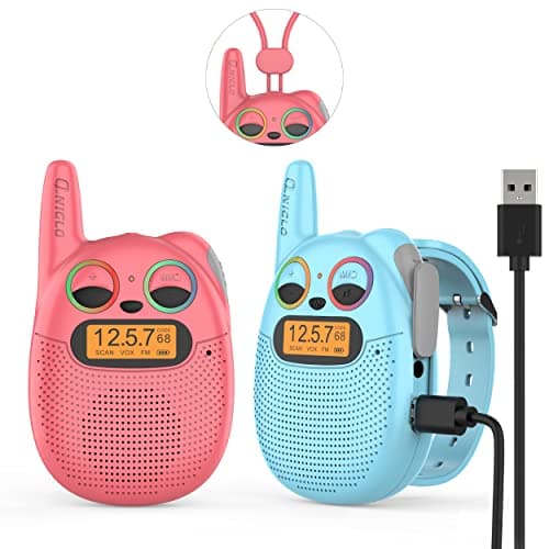 Qniglo Walkie Talkies for Kids, 3 Miles Long Range 22 Channels 2 Way Radio for Boys Girls Ages 3-12, Walkie Talkies for Outdoor Camping Hiking, Easter/Birthday Presents for 4 5 6 7 8 Year Old - Image 1