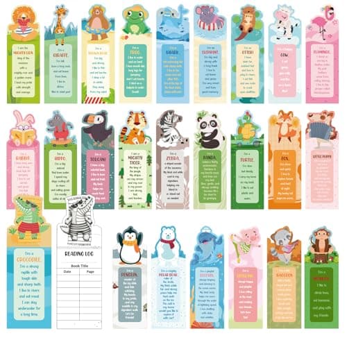 WSICSE 100 Pcs Bookmarks for Kids, 25 Fun Animal Facts Double-Sided Book Marks for Reading Classroom Rewards Student Incentives Back to School Gifts