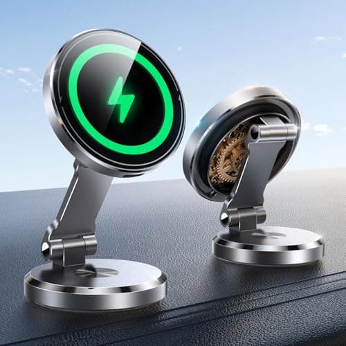 JOYROOM for MagSafe Car Mount Charger with Rotatable Charging Panel, Metal Magnetic Phone Holder, Wireless Charger for iPhone 16/15/14/13/12 - Image 1