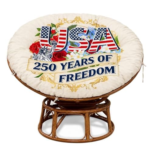 Thankyall Papasan Cushion Cover Only, 250th Anniversary Papasan Chair Cushion Cover, Machine Washable Papasan Chair Cushion Slipcover with Zipper and Straps (Khaki, 55in) - Image 1
