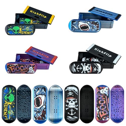 4 PCS OG KickFlips Flipping Fidget Toy for Adults,Magnetik Fingerboard,Skateboard Slider Fidget,with Storage Crat Portable Toy - Image 1