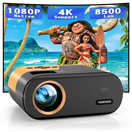 Native 1080P HD Projector, YOWHICK Mini Projector for iPhone, Portable Projector, Movie Projector Compatible with Android/iOS/Windows/TV Stick/HDMI/USB