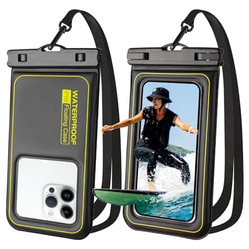 Waterproof Phone Pouch 2 Pack, IP68 Floating Waterproof Phone Case, Up to 8.3" Dry Bag for iPhone 17 16 15 14 13 Pro Max Samsung S25 Ultra S24 S23, Kayak/Beach/Cruise Travel Essentials Black - Image 1