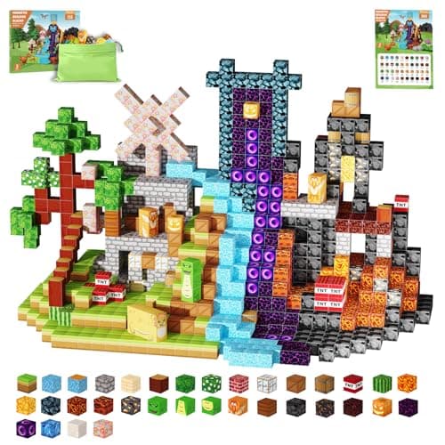 Belveora Magnetic Blocks|154PCS Magnetic Building Blocks Toy, Construction Sensory Toys Birthday Gifts for Boys Girls Age 3-10, Magnetic Tiles for Kids Build Cubes STEM Montessori Stacking Toys - Image 1